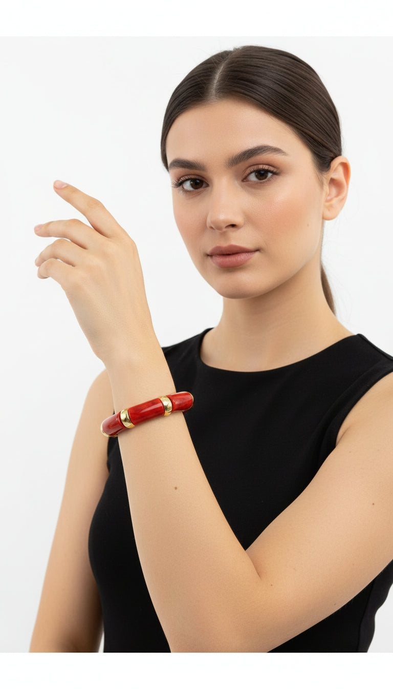 Kırmızı Renk Kemik Bileklik