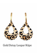 Hm Leopar Desenli Gold Küpe