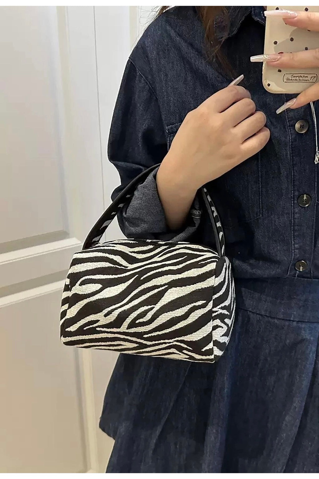 Zebra Desenli Kadın Makyaj Çantası