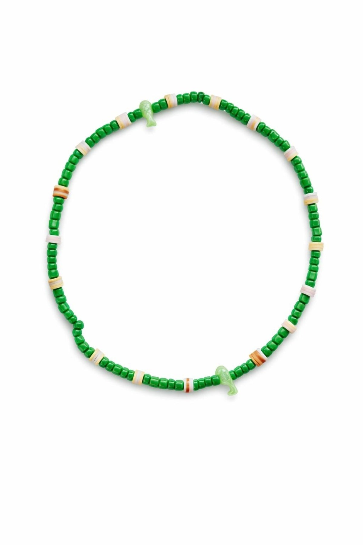 Yeşil Boncuklu Çocuk Kolyesi- Sevimli Figür Detaylı