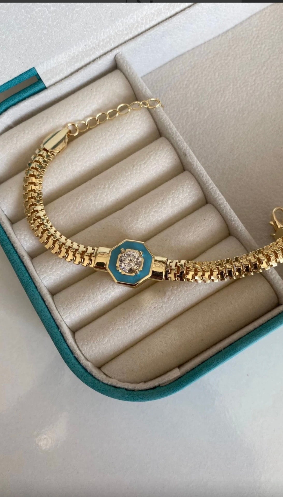 Mavi Taş Halka Bileklik