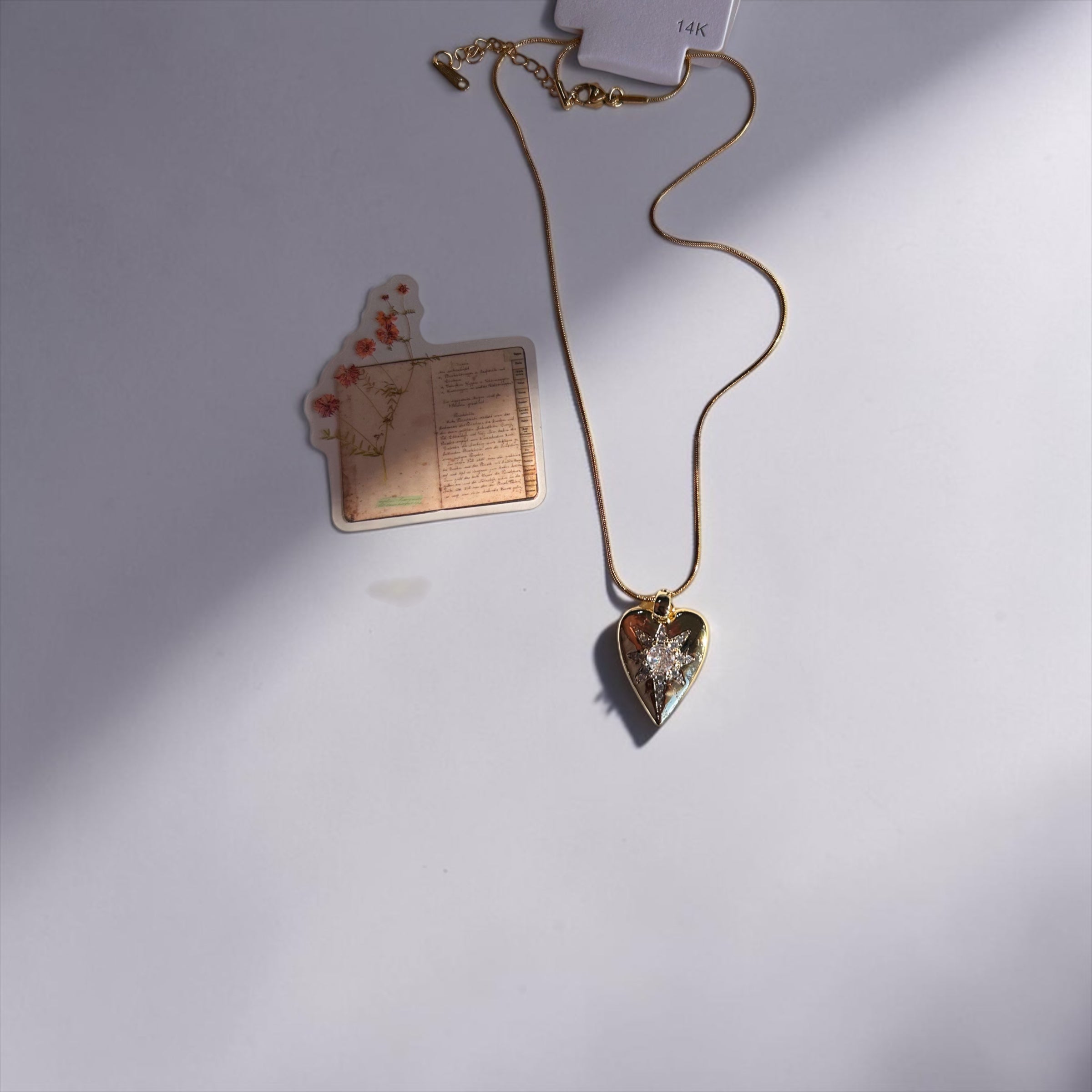 Çelik Kristal Lena Kalp Kolye