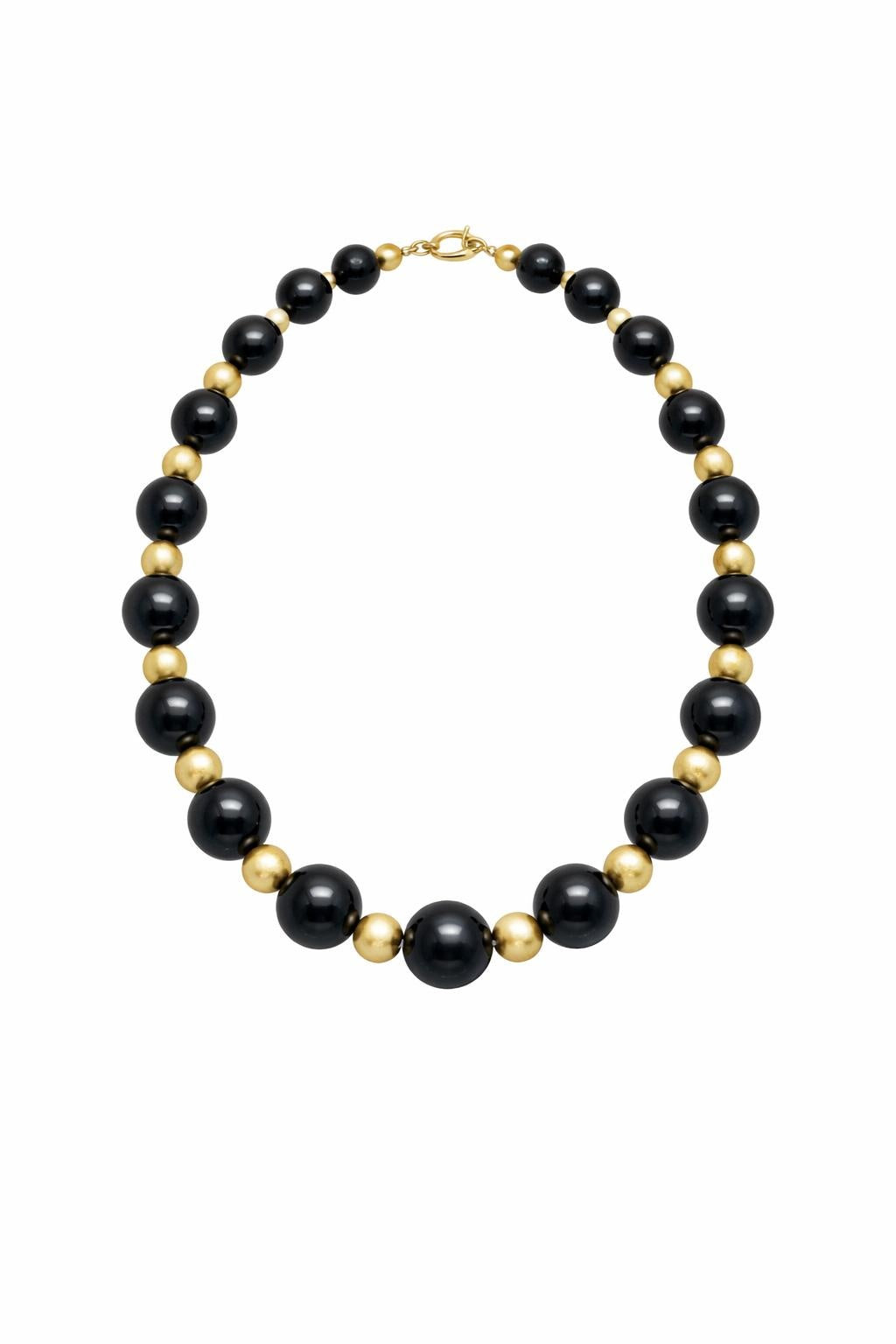 Vip Siyah-Gold Kemik Kolye