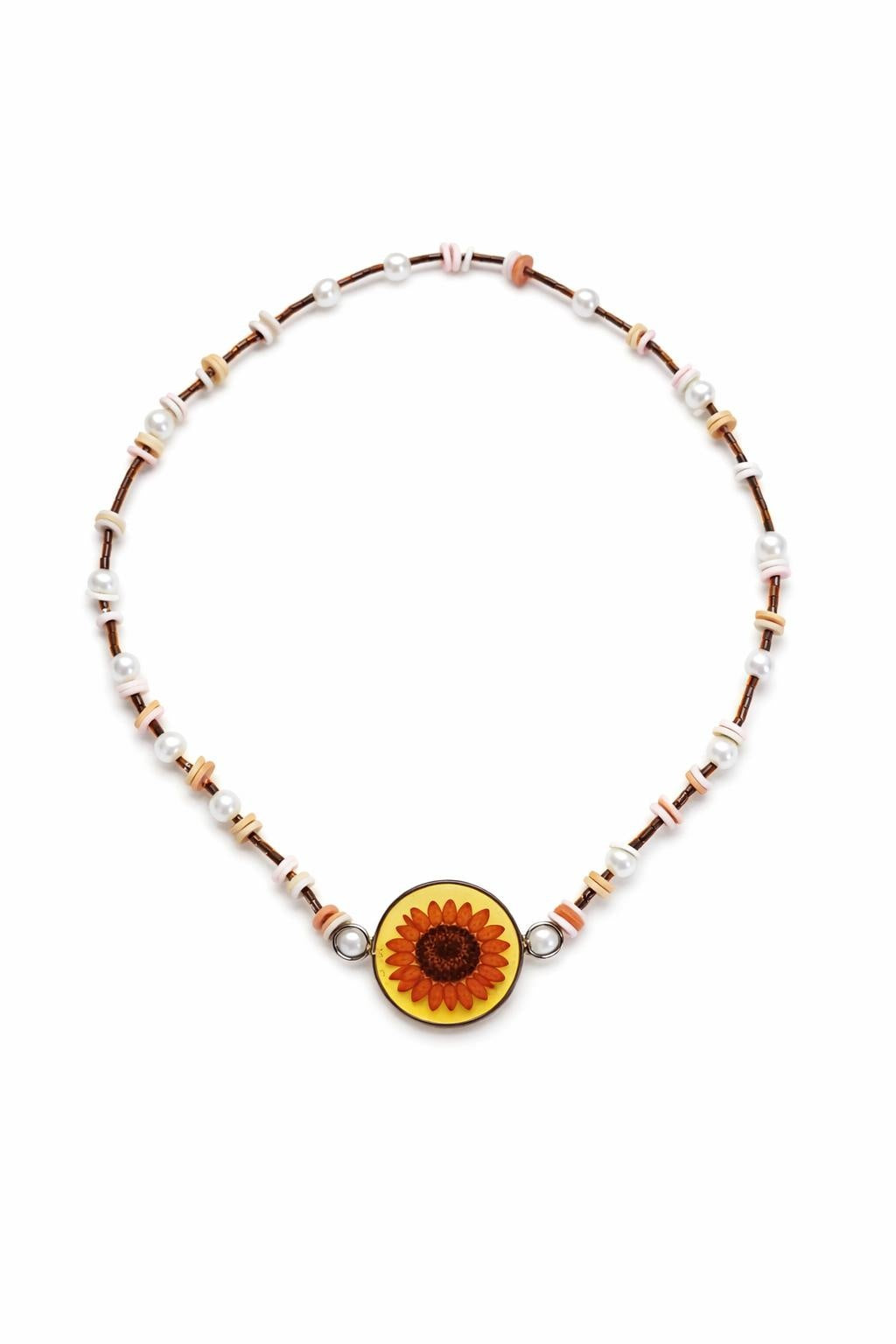 İncili Çiçek Tasarım Choker Kolye