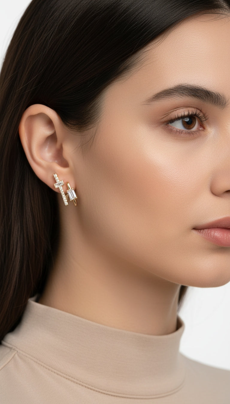 Vip Tek Delik 2'li Küpe