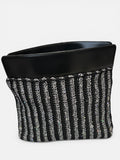 Gece Işıltısı Çizgili Clutch