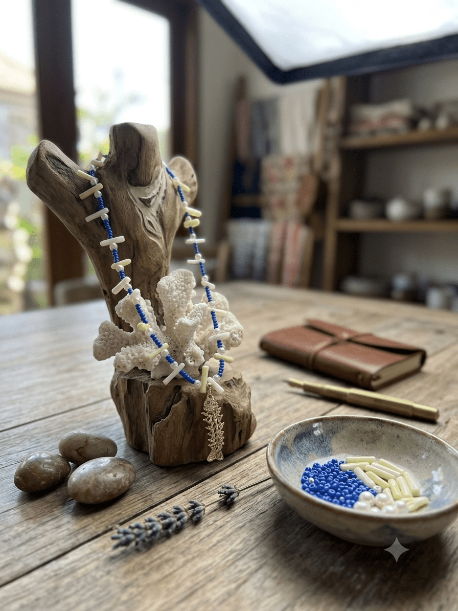 İnci ve Taş Detaylı Balık Kolye