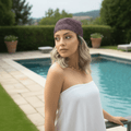 Mor Renkli Simli Bandana
