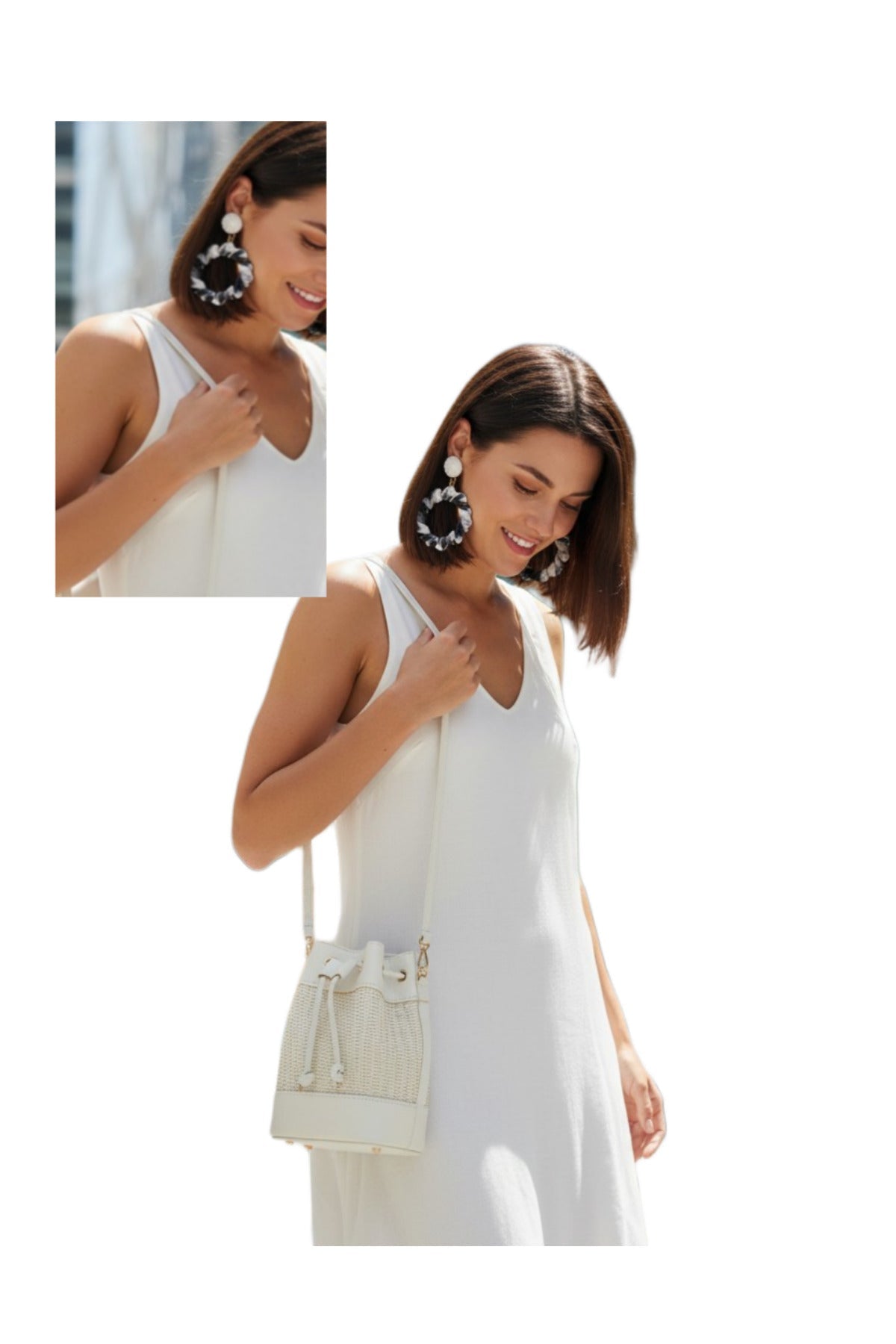 Zebra Desen Sallantılı Model Küpe