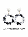 Zebra Desen Sallantılı Model Küpe